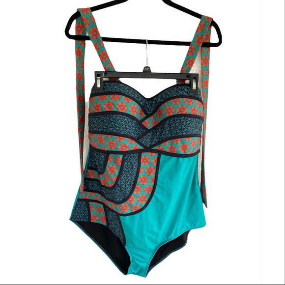 Modcloth Other - ModCloth High Dive Set the Serene Plus Size One Piece Swimsuit